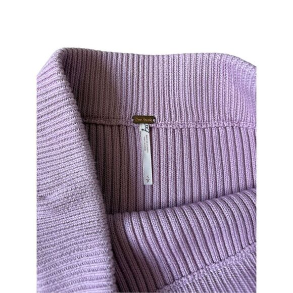 FREE PEOPLE Knit Orchid Purple Ruffle Solid Skirt size S - Picture 4 of 7